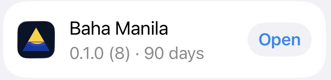 Baha Manila 0.1.0 in TestFlight, currently testing